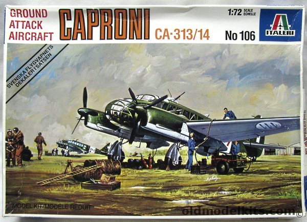 Italeri 1/72 Caproni CA-313 or CA-314 - Ground Attack Aircraft Italian/Swedish/French Air Forces, 106 plastic model kit